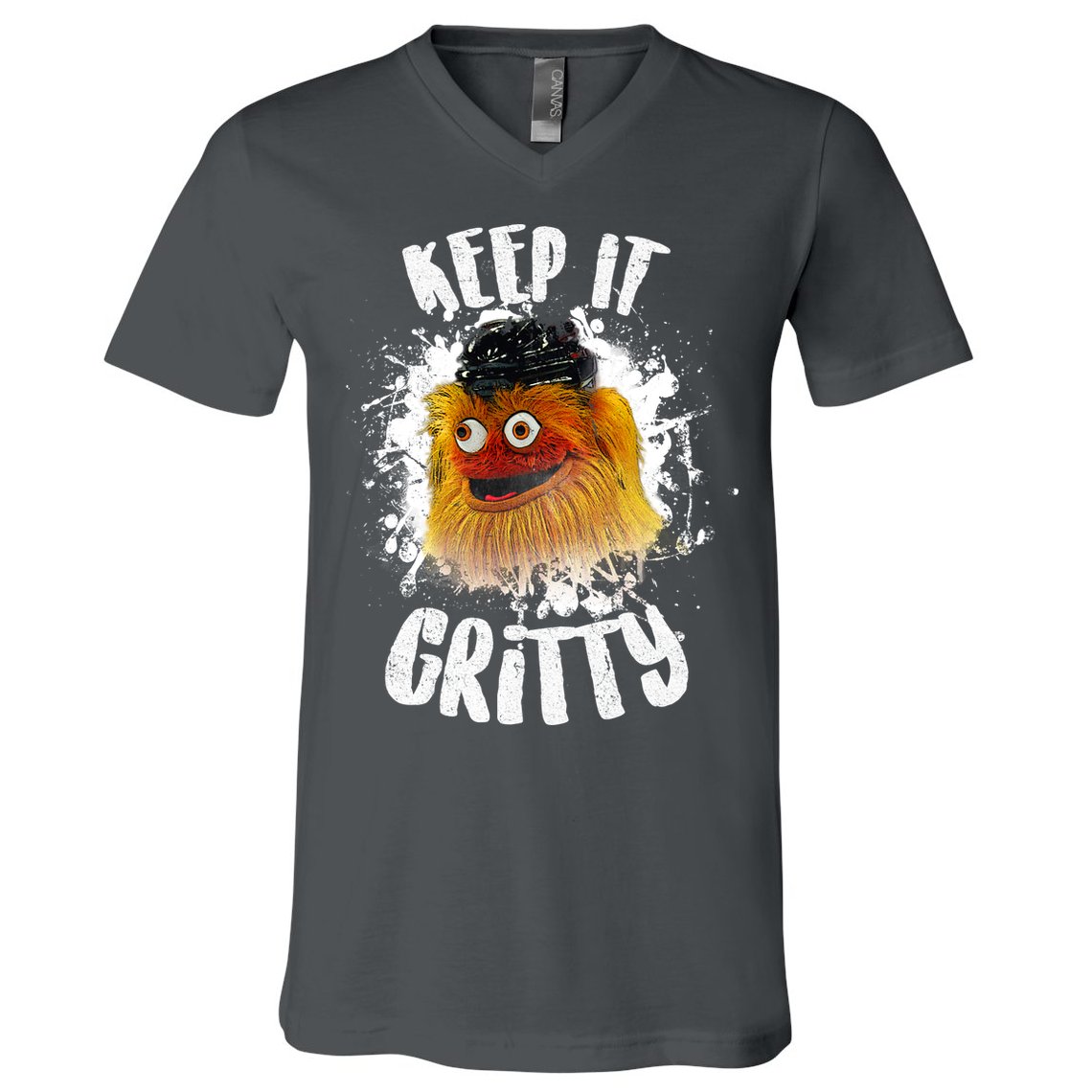 Philly Keep it Gritty Hockey Mascot V-Neck T-Shirt