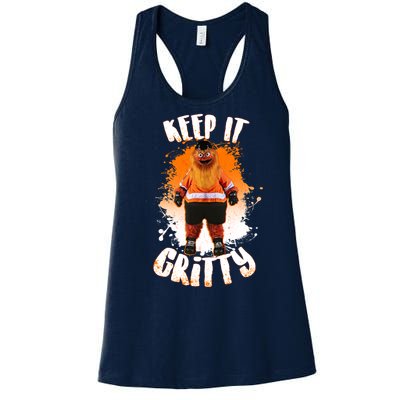 Philly Keep it Gritty Mascot  Women's Racerback Tank