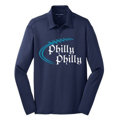 Philly Philly Football Logo Silk Touch Performance Long Sleeve Polo