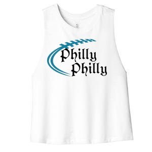 Philly Philly Football Logo Women's Racerback Cropped Tank