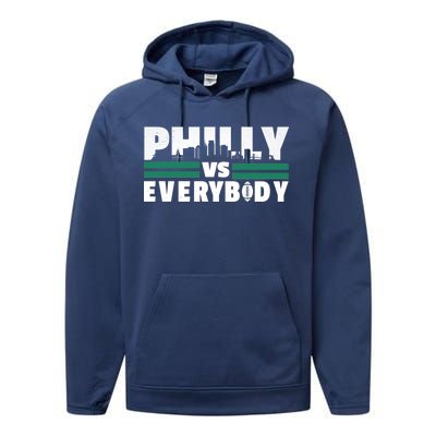 Philly Vs Everybody City Logo Performance Fleece Hoodie