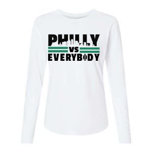 Philly Vs Everybody City Logo Womens Cotton Relaxed Long Sleeve T-Shirt