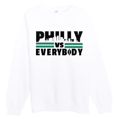 Philly Vs Everybody City Logo Premium Crewneck Sweatshirt