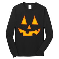 Pumpkin Halloween Jack O Lantern Face Long Sleeve Shirt