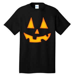 Pumpkin Halloween Jack O Lantern Face Tall T-Shirt