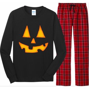 Pumpkin Halloween Jack O Lantern Face Long Sleeve Pajama Set