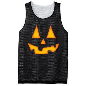 Pumpkin Halloween Jack O Lantern Face Mesh Reversible Basketball Jersey Tank