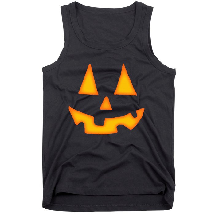 Pumpkin Halloween Jack O Lantern Face Tank Top