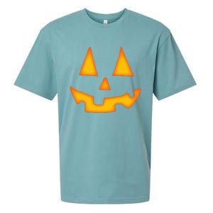 Pumpkin Halloween Jack O Lantern Face Sueded Cloud Jersey T-Shirt