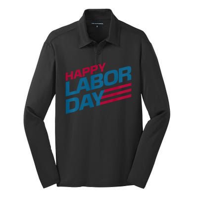 Parade Happy Labor Day Silk Touch Performance Long Sleeve Polo