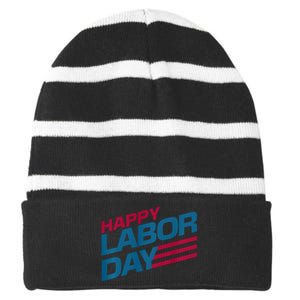 Parade Happy Labor Day Striped Beanie with Solid Band