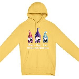 Peace Hope Love Gnomes Narcolepsy Awareness Gift Premium Pullover Hoodie