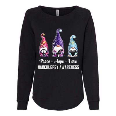 Peace Hope Love Gnomes Narcolepsy Awareness Gift Womens California Wash Sweatshirt