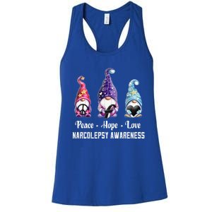 Peace Hope Love Gnomes Narcolepsy Awareness Gift Women's Racerback Tank