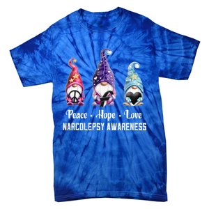 Peace Hope Love Gnomes Narcolepsy Awareness Gift Tie-Dye T-Shirt