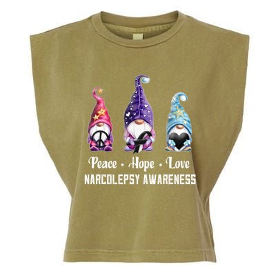 Peace Hope Love Gnomes Narcolepsy Awareness Gift Garment-Dyed Women's Muscle Tee