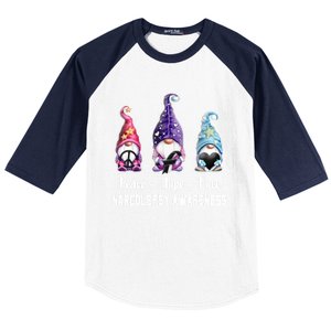 Peace Hope Love Gnomes Narcolepsy Awareness Gift Baseball Sleeve Shirt