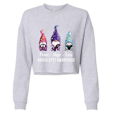 Peace Hope Love Gnomes Narcolepsy Awareness Gift Cropped Pullover Crew