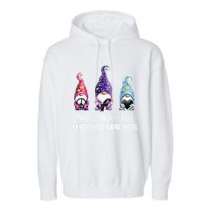 Peace Hope Love Gnomes Narcolepsy Awareness Gift Garment-Dyed Fleece Hoodie