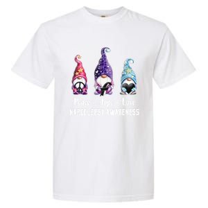 Peace Hope Love Gnomes Narcolepsy Awareness Gift Garment-Dyed Heavyweight T-Shirt