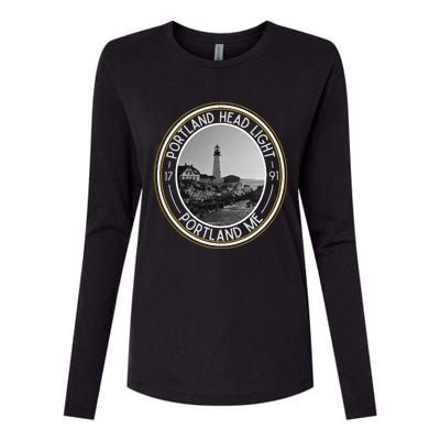 Portland Head Light Maine Womens Cotton Relaxed Long Sleeve T-Shirt