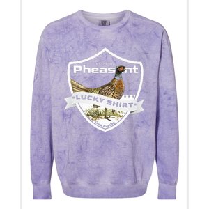 Pheasant Hunter Lucky For Pheasant Hunting Colorblast Crewneck Sweatshirt