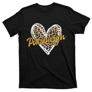 Pittsburgh Heart Leopard Woman Girl T-Shirt