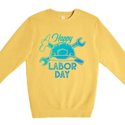 Proud Happy Labor Day Workers Union Strong Usa Flag Great Gift Premium Crewneck Sweatshirt