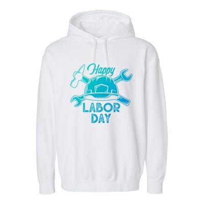 Proud Happy Labor Day Workers Union Strong Usa Flag Great Gift Garment-Dyed Fleece Hoodie