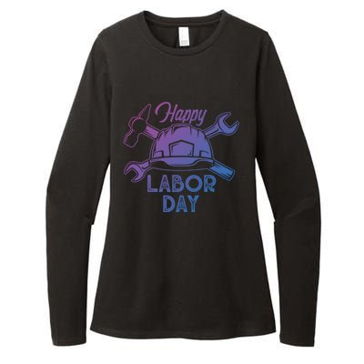 Proud Happy Labor Day Workers Union Strong Usa Flag Great Gift Womens CVC Long Sleeve Shirt