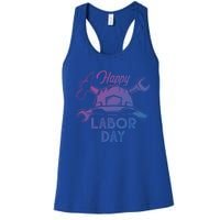 Proud Happy Labor Day Workers Union Strong Usa Flag Great Gift Women's Racerback Tank