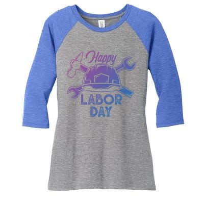 Proud Happy Labor Day Workers Union Strong Usa Flag Great Gift Women's Tri-Blend 3/4-Sleeve Raglan Shirt