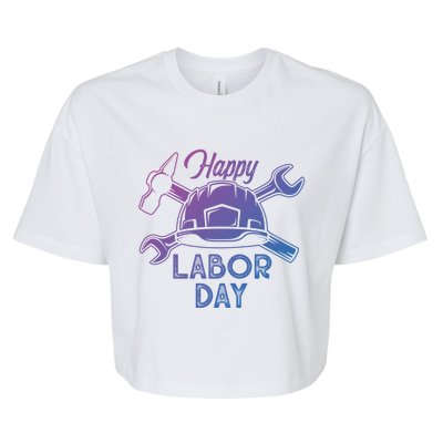 Proud Happy Labor Day Workers Union Strong Usa Flag Great Gift Bella+Canvas Jersey Crop Tee