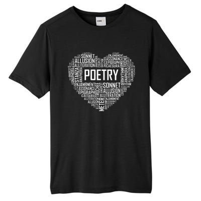 Poetry Heart Lover Gift Poet Writing Poem Writer Gifts Tall Fusion ChromaSoft Performance T-Shirt