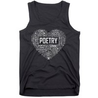 Poetry Heart Lover Gift Poet Writing Poem Writer Gifts Tank Top