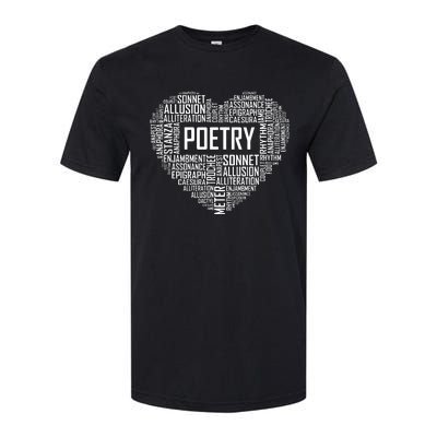 Poetry Heart Lover Gift Poet Writing Poem Writer Gifts Softstyle CVC T-Shirt