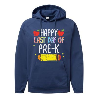 Pencil Happy Last Day Of PreK School Graduation Teacher Performance Fleece Hoodie