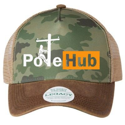 Pole Hub Lineman Line Worker Utility Pole Funny Lineman Fun Legacy Tie Dye Trucker Hat