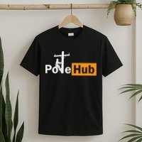 Pole Hub Lineman Line Worker Utility Pole Funny Lineman Fun T-Shirt