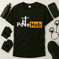 Pole Hub Lineman Line Worker Utility Pole Funny Lineman Fun T-Shirt