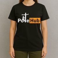 Pole Hub Lineman Line Worker Utility Pole Funny Lineman Fun T-Shirt