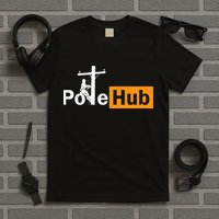 Pole Hub Lineman Line Worker Utility Pole Funny Lineman Fun T-Shirt