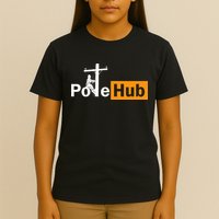 Pole Hub Lineman Line Worker Utility Pole Funny Lineman Fun T-Shirt