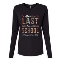 Paraprofessional Happy Last Day Of School Funny Leopard Womens Cotton Relaxed Long Sleeve T-Shirt