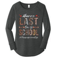 Paraprofessional Happy Last Day Of School Funny Leopard Women's Perfect Tri Tunic Long Sleeve Shirt