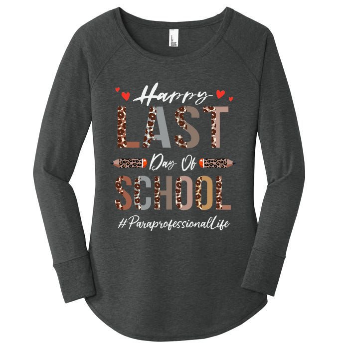 Paraprofessional Happy Last Day Of School Funny Leopard Women's Perfect Tri Tunic Long Sleeve Shirt