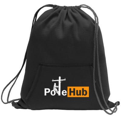 Pole Hub Lineman Line Worker Utility Pole Funny Lineman Fun Sweatshirt Cinch Pack Bag