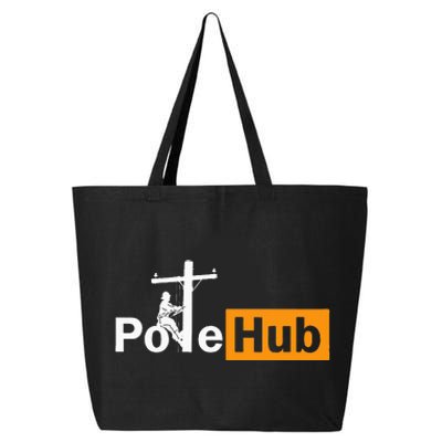 Pole Hub Lineman Line Worker Utility Pole Funny Lineman Fun 25L Jumbo Tote