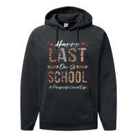 Paraprofessional Happy Last Day Of School Funny Leopard Performance Fleece Hoodie