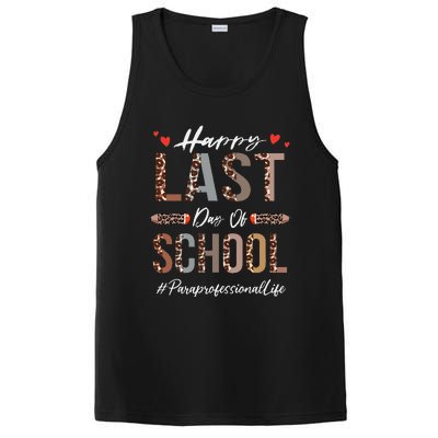 Paraprofessional Happy Last Day Of School Funny Leopard PosiCharge Competitor Tank